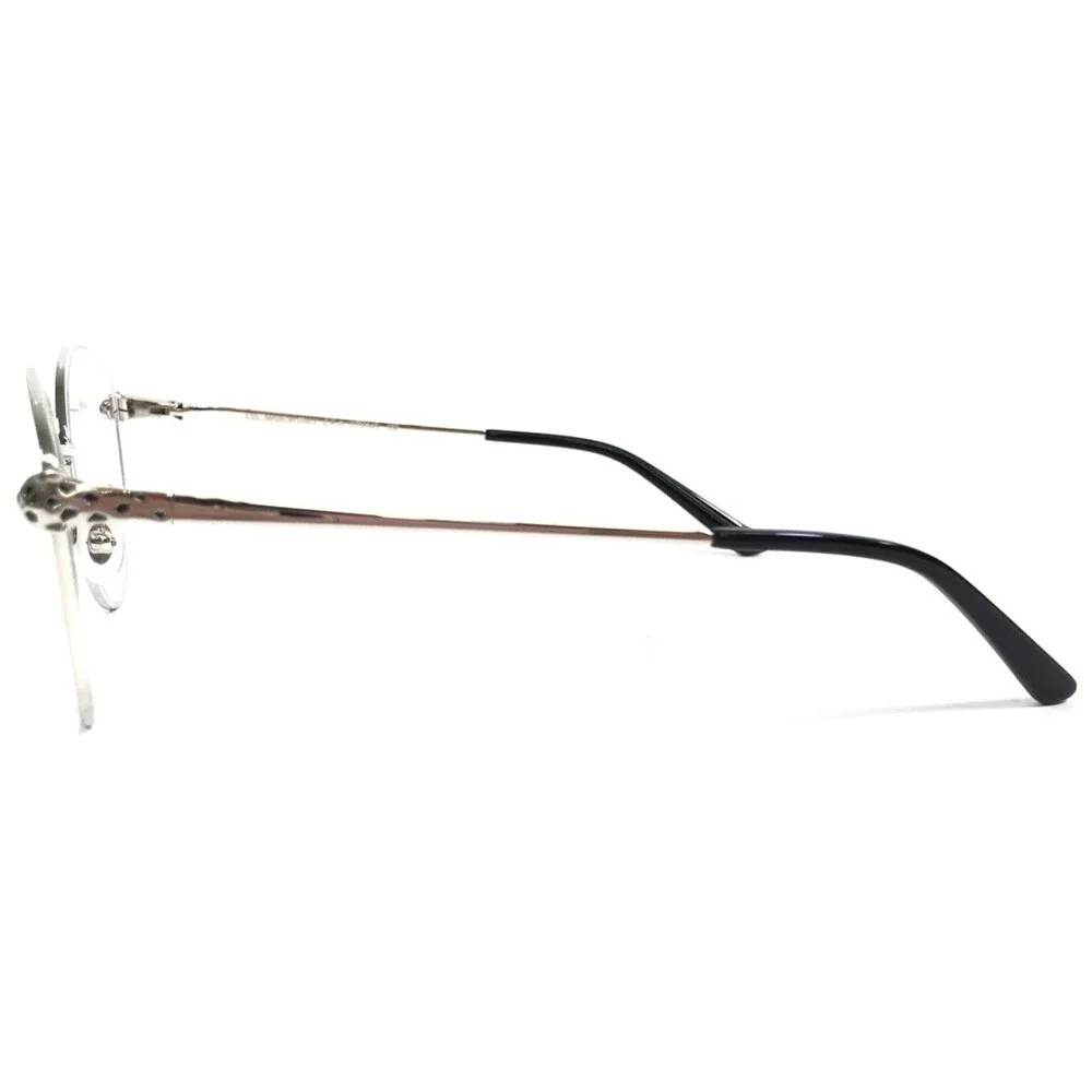 Cartier Eyeglasses Frames CT0234O 002 Shiny Silver Cat Eye Wire Rim 54-19-135